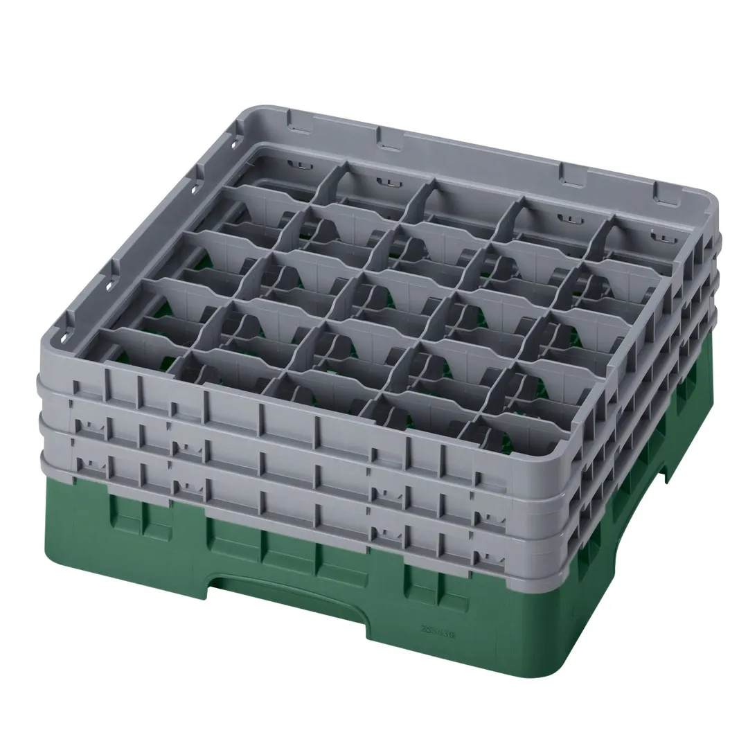 Cambro 25S638119 Camrack Glass Rack, Sherwood Green, Full Size, 19-3/4" x 19-3/4", 25 Compartments