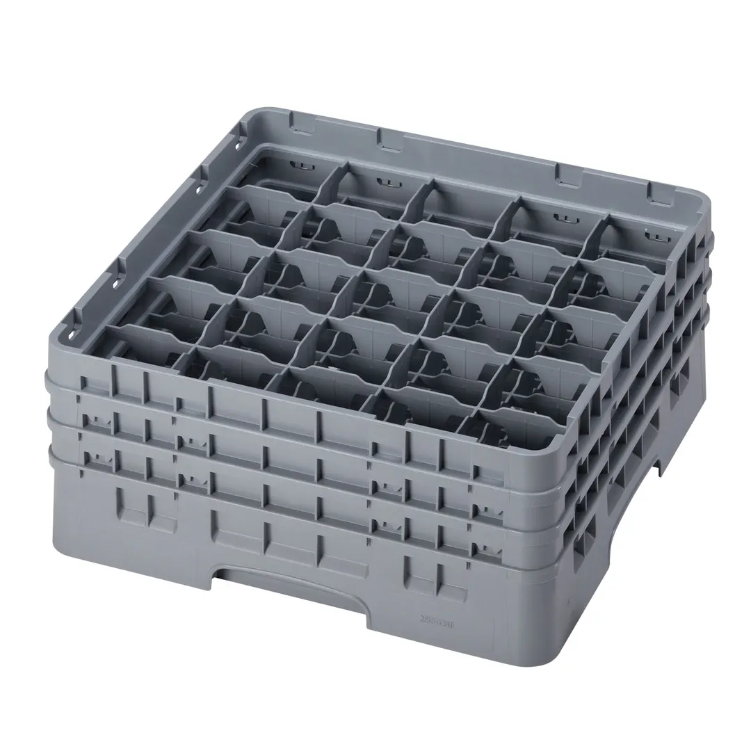 Cambro 25S638151 Camrack Glass Rack, Soft Gray, Full Size, 19-3/4" x 19-3/4", 25 Compartments