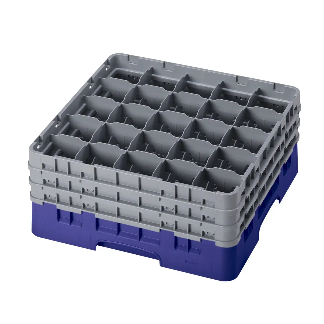 Cambro 25S738186 Camrack Glass Rack, Navy Blue, Full Size, 19-3/4" x 19-3/4", 25 Compartments
