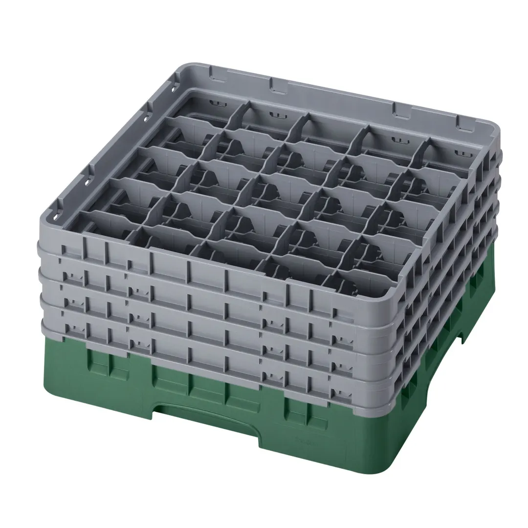 Cambro 25S800119 Camrack Glass Rack, Sherwood Green, Full Size, 19-3/4" x 19-3/4", 25 Compartments, 8-1/2" Height