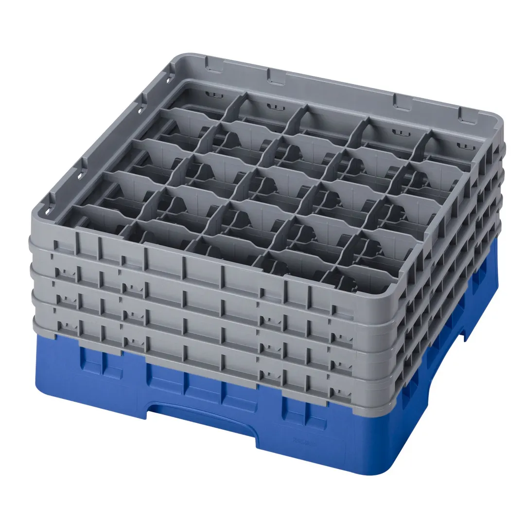 Cambro 25S800168 Camrack Glass Rack, Full Size, Blue, 19-3/4 x 19-3/4 x 10-1/2, 25 Compartments