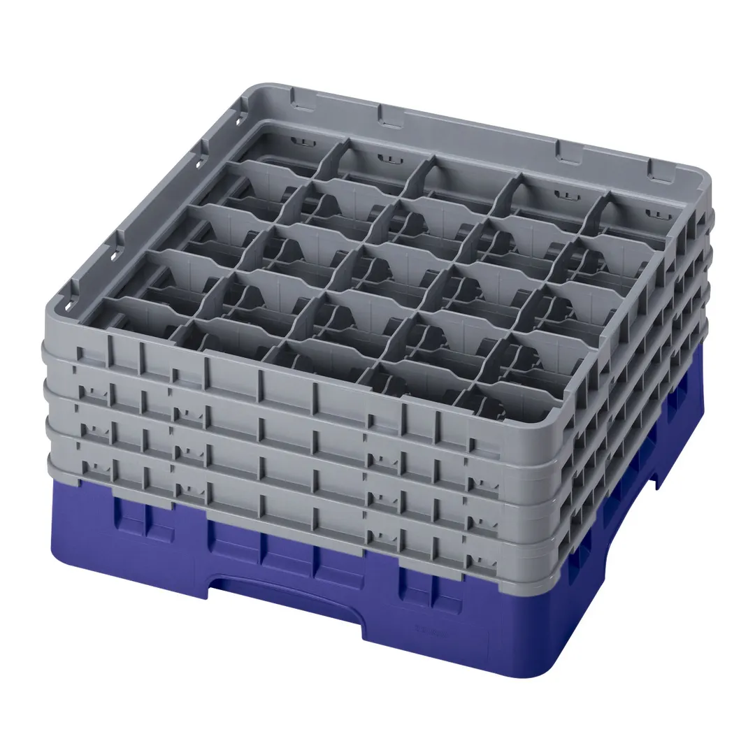 Cambro 25S800186 Camrack Glass Rack, Navy Blue, Full Size, 19-3/4 x 19-3/4, 25 Compartments