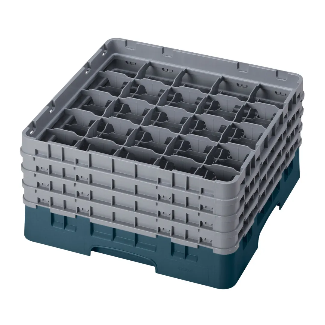 Cambro 25S800414 Camrack Glass Rack, Teal, Full Size, 19-3/4 x 19-3/4, 25 Compartments, 8-1/2 Max Height