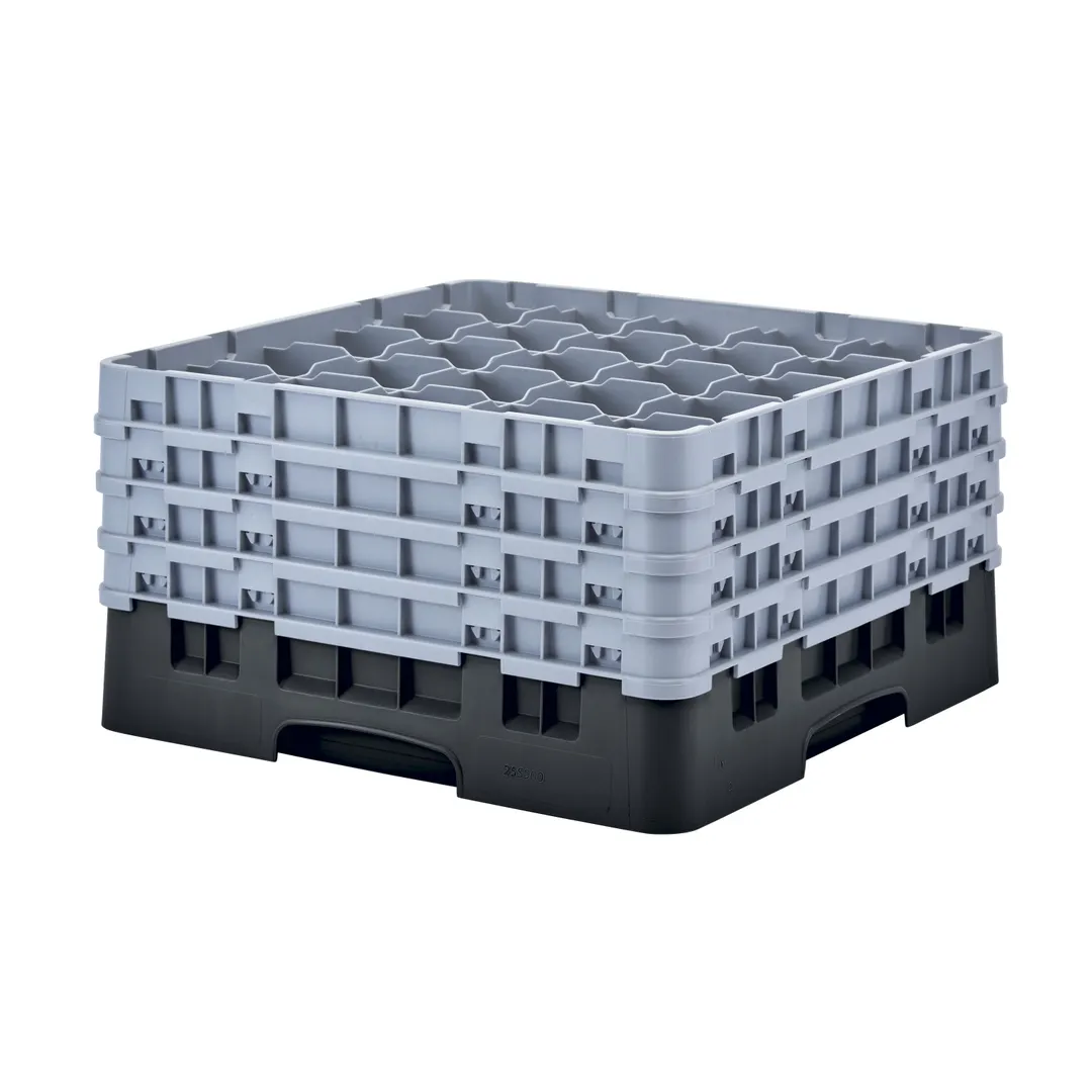 Cambro 25S900110 Camrack Glass Rack, Full Size, Black, 19-3/4 x 19-3/4, 25 Compartments