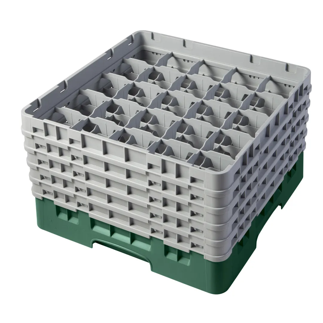 Cambro 25S958119 Camrack Glass Rack, Sherwood Green, Full Size, 19-3/4" x 19-3/4", 25 Compartments
