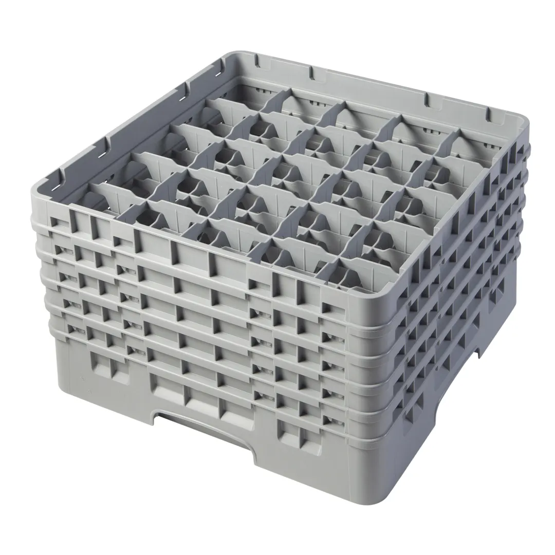 Cambro 25S958151 Camrack Glass Rack, Soft Gray, Full Size, 19-3/4 x 19-3/4, 25 Compartments
