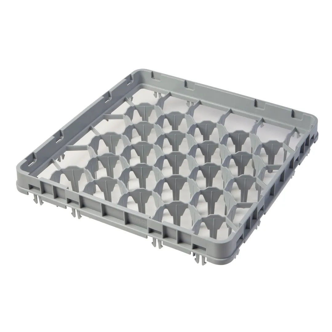 Cambro 30GE1151 Full Size Dish and Flatware Rack Extender, Soft Gray, 30 Compartments, 19-5/8" x 19-5/8" x 2", Adds 1-5/8" Height