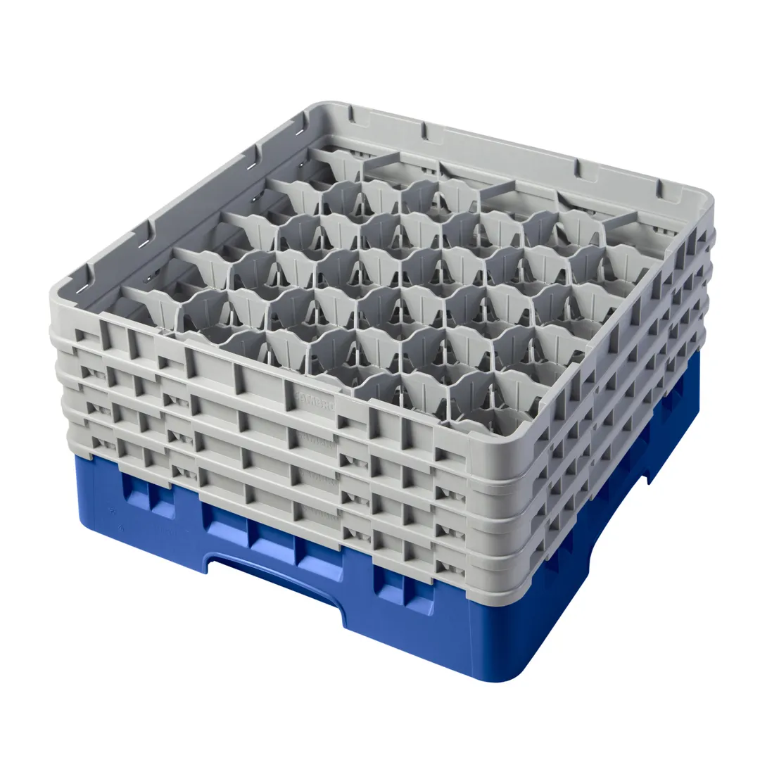 Cambro 30S800168 Camrack Glass Rack, Full Size, Blue, 19-3/4" x 19-3/4", 30 Compartments, 8-1/2" Height