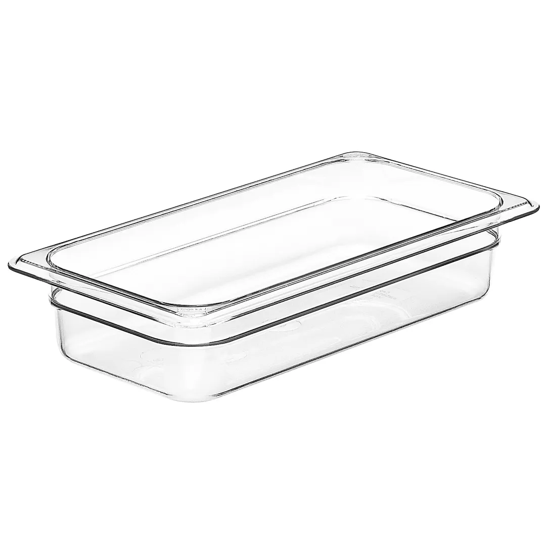 Cambro 32CW135 Camwear Food Pan - 2.5 Qt 1/3 Size, 2.5" Deep Clear Polycarbonate, NSF