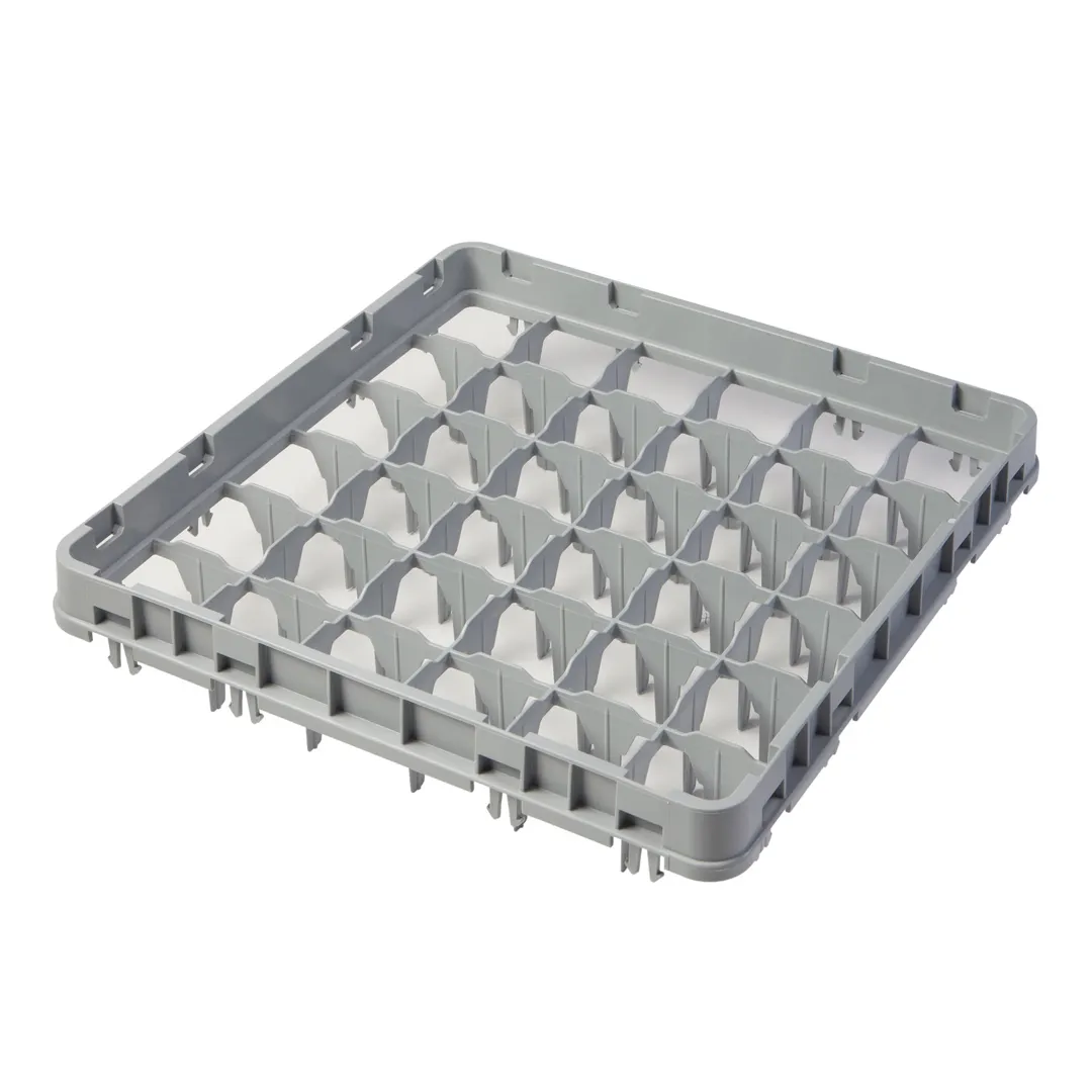 Cambro 36E1151 Full Size Dish Rack Extender, 36 Compartments, Soft Gray, 19-5/8" x 19-5/8" x 2"