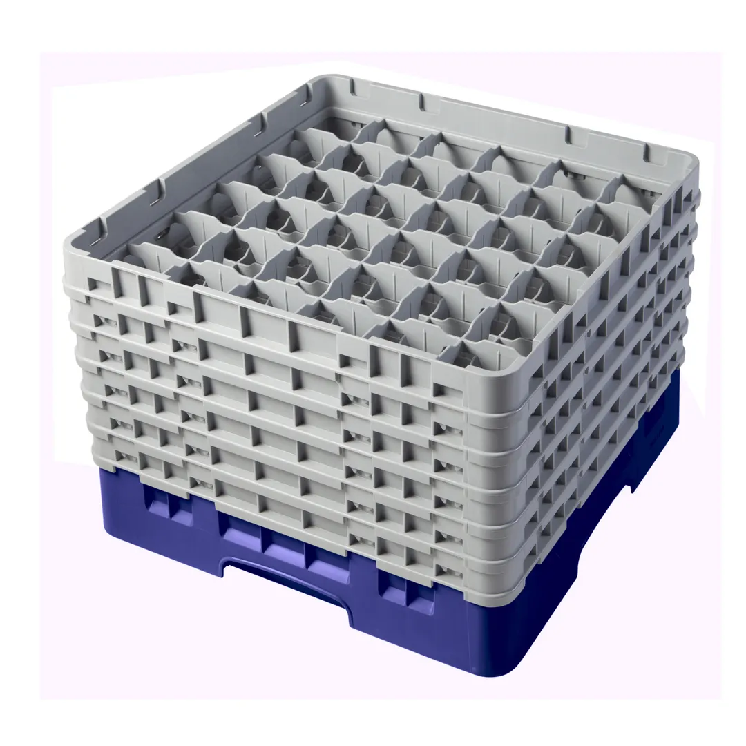 Cambro 36S1114186 Camrack Glass Rack, Navy Blue, Full Size, 19-3/4 x 19-3/4, 36 Compartments, 2-7/8 Max Dia, HACCP