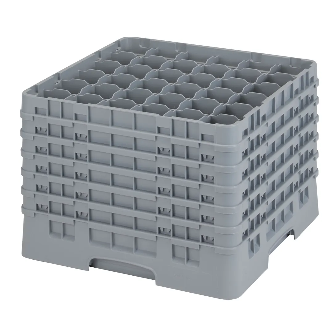 Cambro 36S1214151 Camrack Glass Rack, Soft Gray, Full Size, 36 Compartments, 2-7/8" Max Dia, 12-5/8" Max Height
