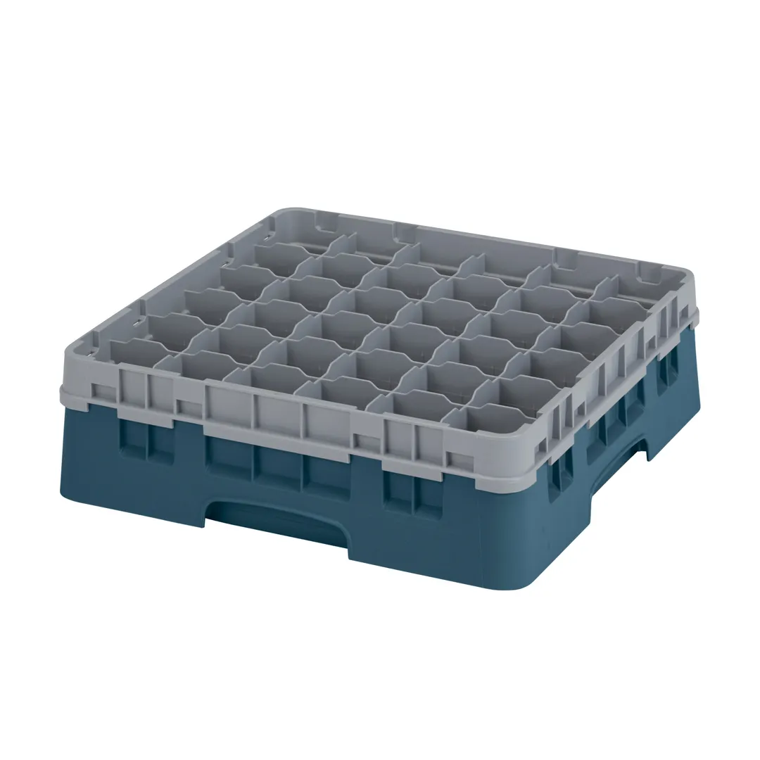 Cambro 36S418414 Camrack Glass Rack, Teal, Full Size, 19-3/4 x 19-3/4, 36 Compartments, 2-7/8 Max Dia, HACCP