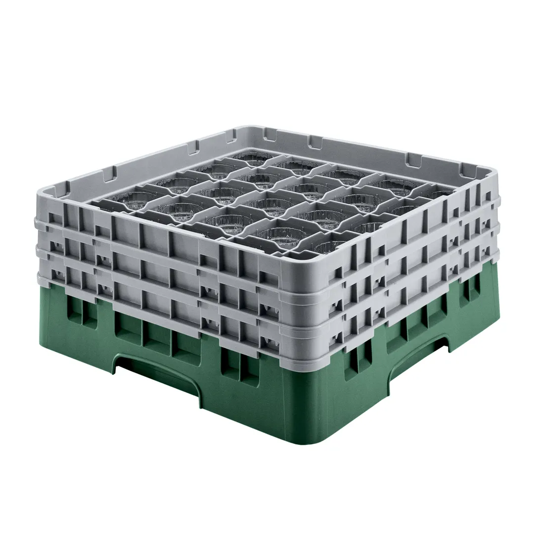 Cambro 36S534119 Camrack Glass Rack, Sherwood Green, Full Size, 19-3/4" x 19-3/4", 36 Compartments