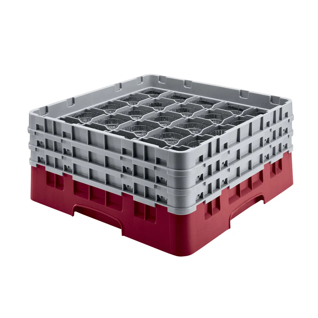 Cambro 36S534416 Camrack Glass Rack, Full Size, 19-3/4 x 19-3/4, 36 Compartments, Cranberry Red, HACCP Compliant