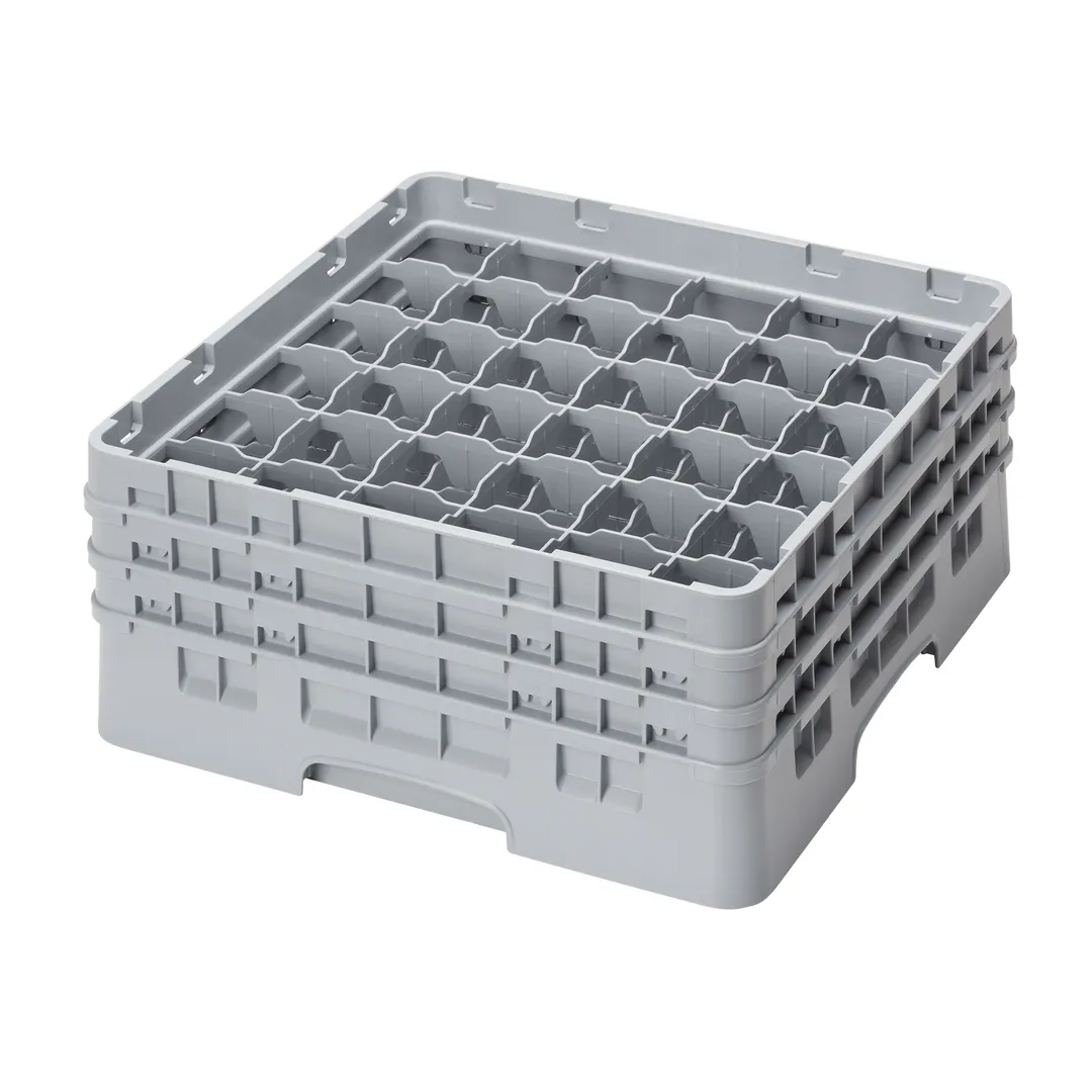 Cambro 36S638151 Camrack Glass Rack, Soft Gray, Full Size, 19-3/4" x 19-3/4", 36 Compartments