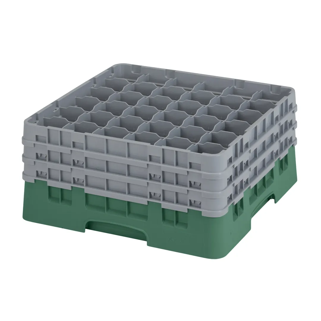 Cambro 36S738119 Camrack Glass Rack, Sherwood Green, Full Size, 19-3/4 x 19-3/4, 36 Compartments