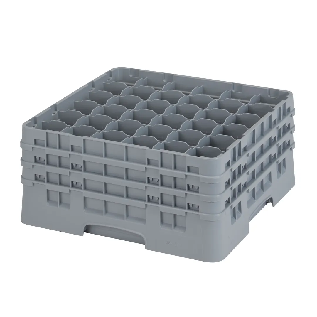 Cambro 36S738151 Camrack Glass Rack, Soft Gray, Full Size, 19-3/4 x 19-3/4, 36 Compartments