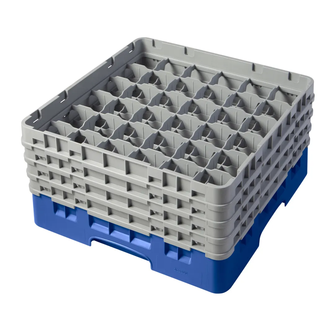 Cambro 36S800168 Camrack Glass Rack, Full Size, 19-3/4 x 19-3/4, 36 Compartments, Blue, HACCP