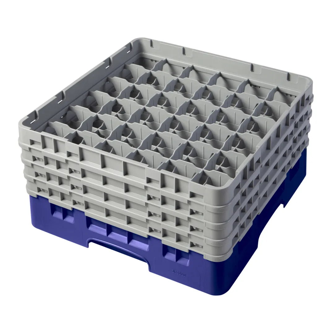 Cambro 36S800186 Camrack Glass Rack, Navy Blue, Full Size, 19-3/4 x 19-3/4, 36 Compartments