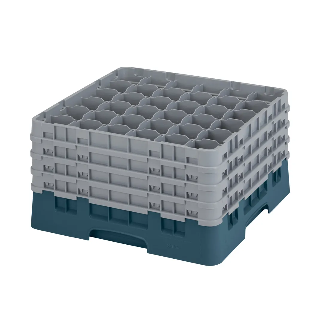 Cambro 36S900414 Camrack Glass Rack, Teal, Full Size, 19-3/4 x 19-3/4, 36 Compartments, 2-7/8 Max Dia, HACCP