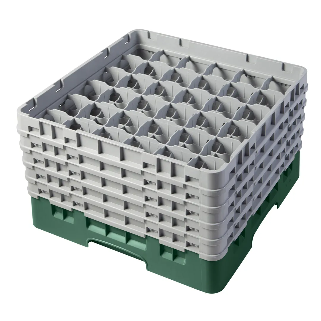 Cambro 36S958119 Camrack Glass Rack, Full Size, 19-3/4 x 19-3/4, 36 Compartments, Sherwood Green, HACCP