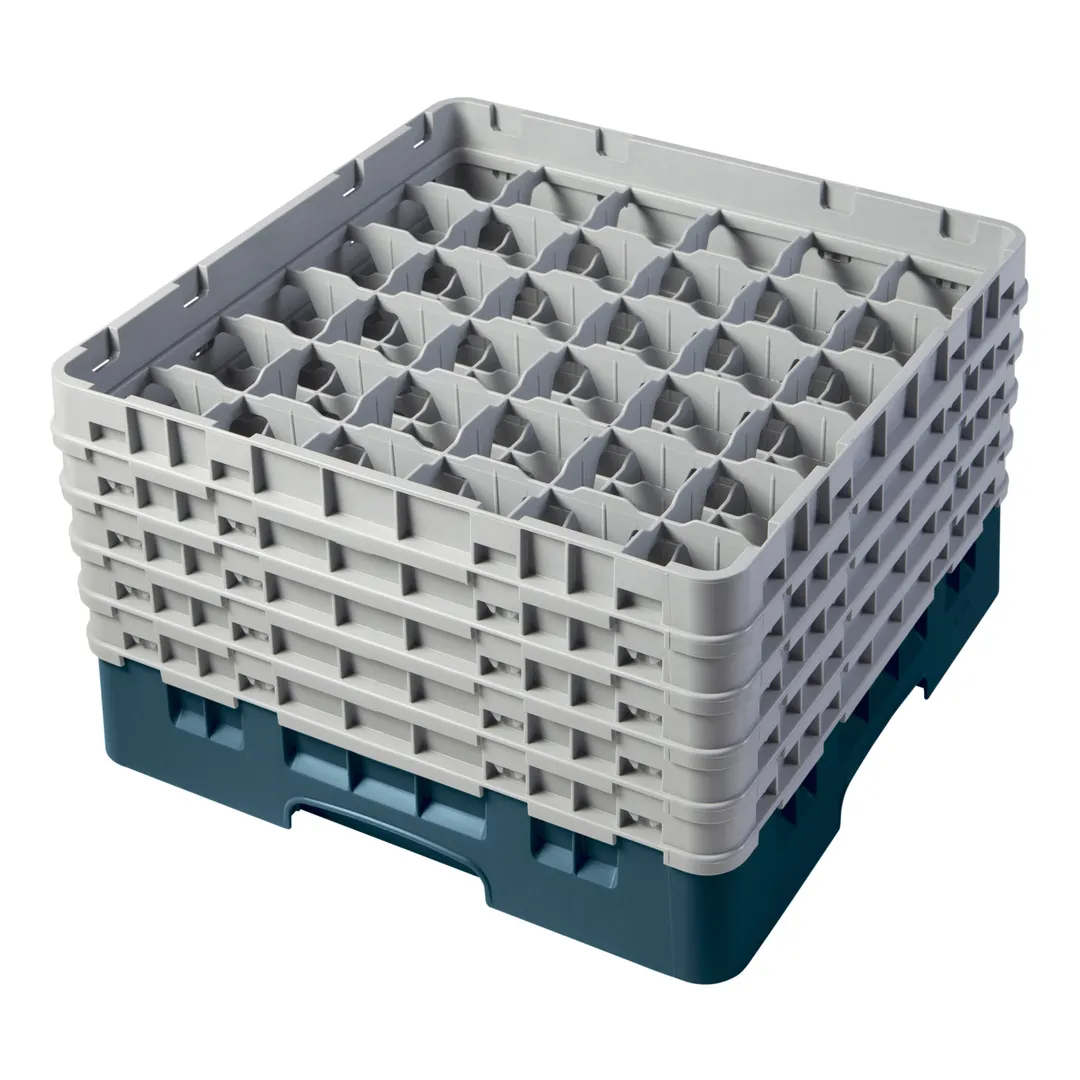 Cambro 36S958414 Camrack Glass Rack, Teal, Full Size, 19-3/4 x 19-3/4, 36 Compartments, 2-7/8 Max Dia, HACCP