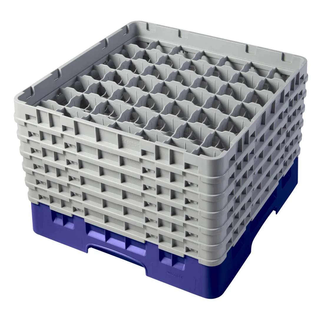 Cambro 49S1114186 Camrack Glass Rack, Navy Blue, Full Size, 19-3/4 x 19-3/4, 49 Compartments