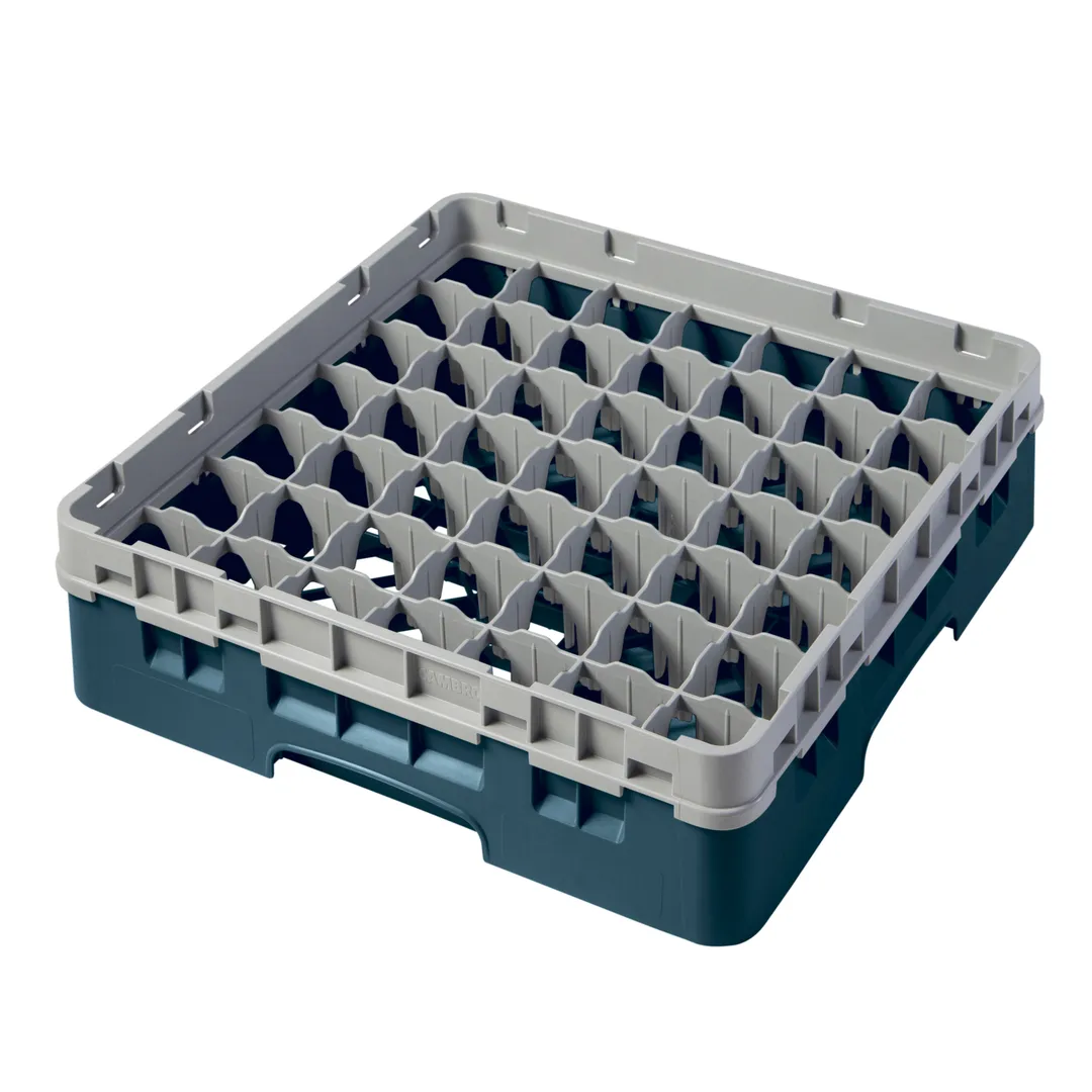 Cambro 49S318414 Camrack Glass Rack, Teal, Full Size, 19-3/4 x 19-3/4, 49 Compartments, 2-7/16 Max Dia
