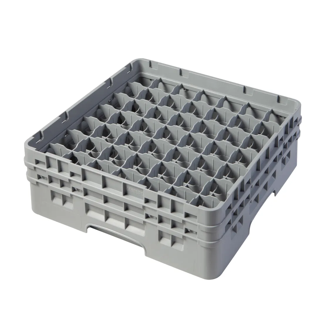 Cambro 49S434151 Camrack Glass Rack, Full Size, Soft Gray, 19-3/4" x 19-3/4", 49 Compartments