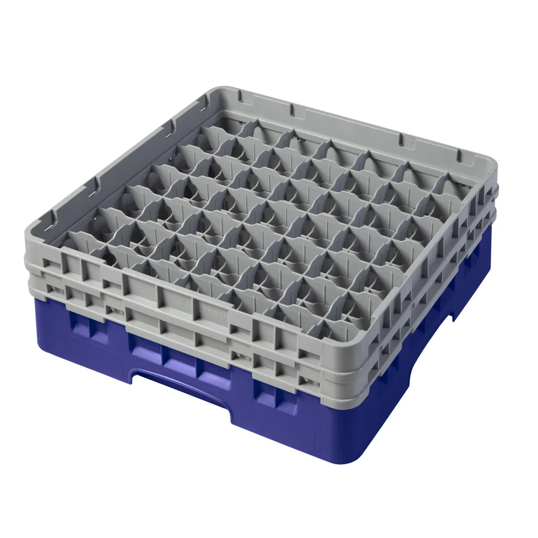 Cambro 49S434186 Camrack Glass Rack, Navy Blue, Full Size, 19-3/4" x 19-3/4", 49 Compartments