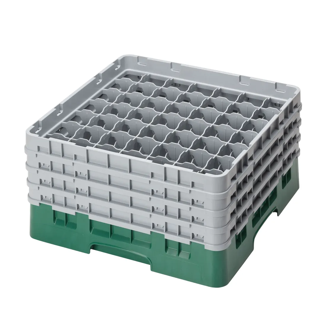 Cambro 49S800119 Camrack Glass Rack, Full Size, Sherwood Green, 49 Compartments, 19-3/4" x 19-3/4" x 10-1/2", HACCP Compliant, NSF Certified