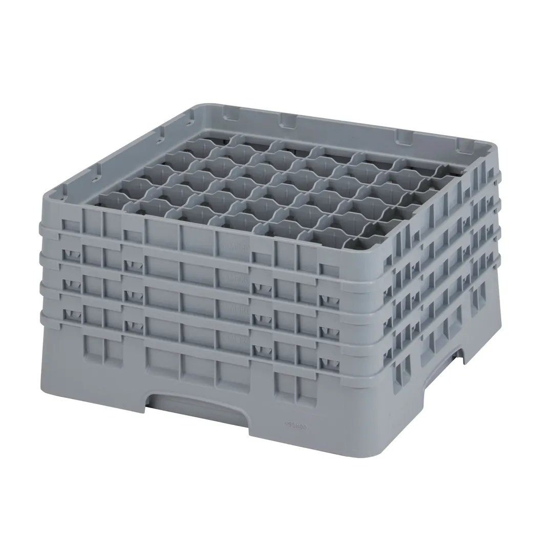Cambro 49S800151 Camrack Glass Rack, Full Size, Soft Gray, 19-3/4 x 19-3/4 x 10-1/2, 49 Compartments, 2-7/16 Max Dia, 8-1/2 Max Height, HACCP Compliant, NSF Certified