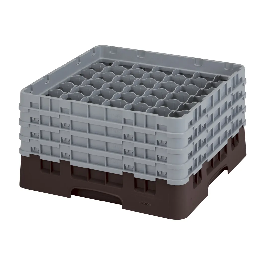Cambro 49S800167 Camrack Glass Rack, Full Size, 19-3/4 x 19-3/4 x 10-1/2, 49 Compartments, Brown, HACCP Compliant, NSF Certified