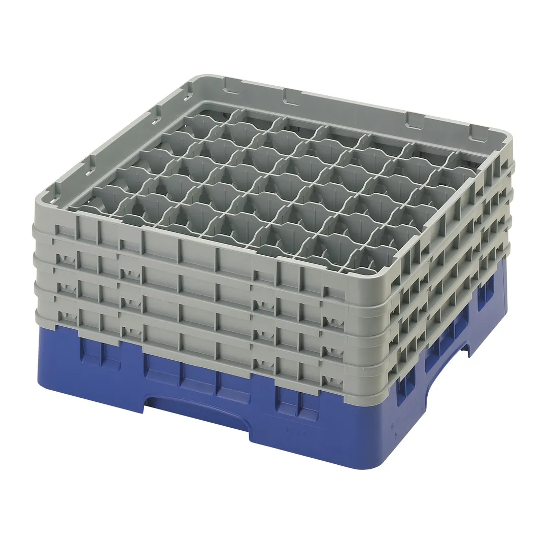 Cambro 49S800186 Camrack Glass Rack, Full Size, Navy Blue, 19-3/4 x 19-3/4 x 10-1/2, 49 Compartments, 2-7/16 Max Dia, 8-1/2 Max Height, HACCP Compliant, NSF