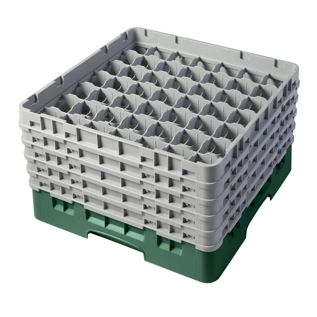 Cambro 49S958119 Camrack Glass Rack, Full Size, 19-3/4 x 19-3/4, 49 Compartments, Sherwood Green, HACCP Compliant, NSF Certified