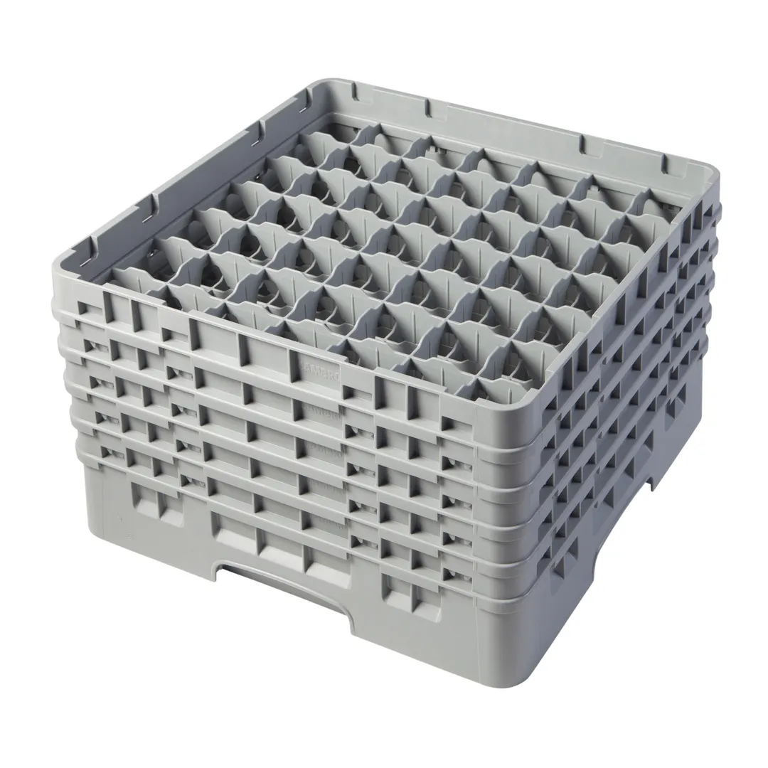 Cambro 49S958151 Camrack Glass Rack, Full Size, Soft Gray, 19-3/4 x 19-3/4, 49 Compartments, 2-7/16 Max Dia, HACCP Compliant, NSF Certified