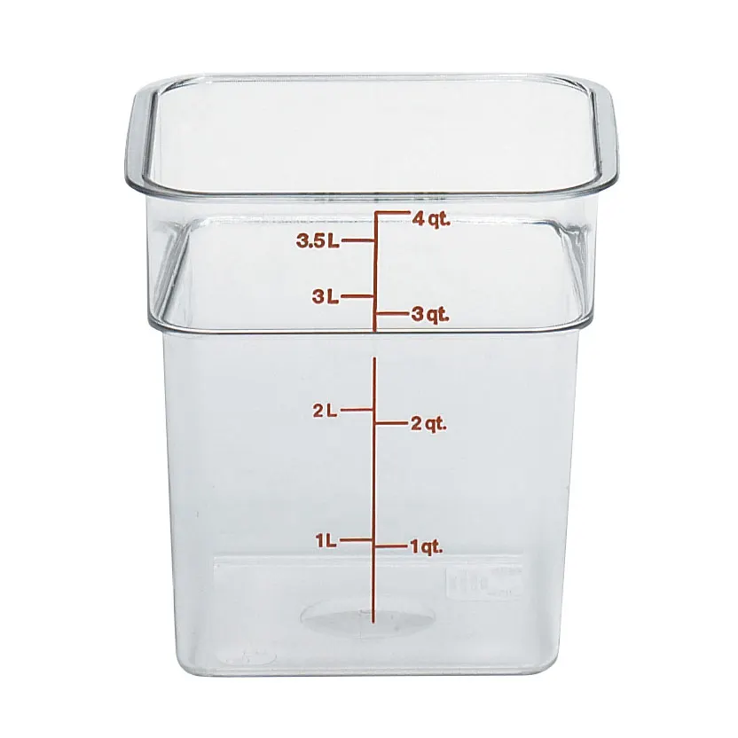 Cambro 4SFSCW135 CamSquare 4‑Qt Square, Clear PC, 7.25" L x 7.25" W x 7.38" H, NSF