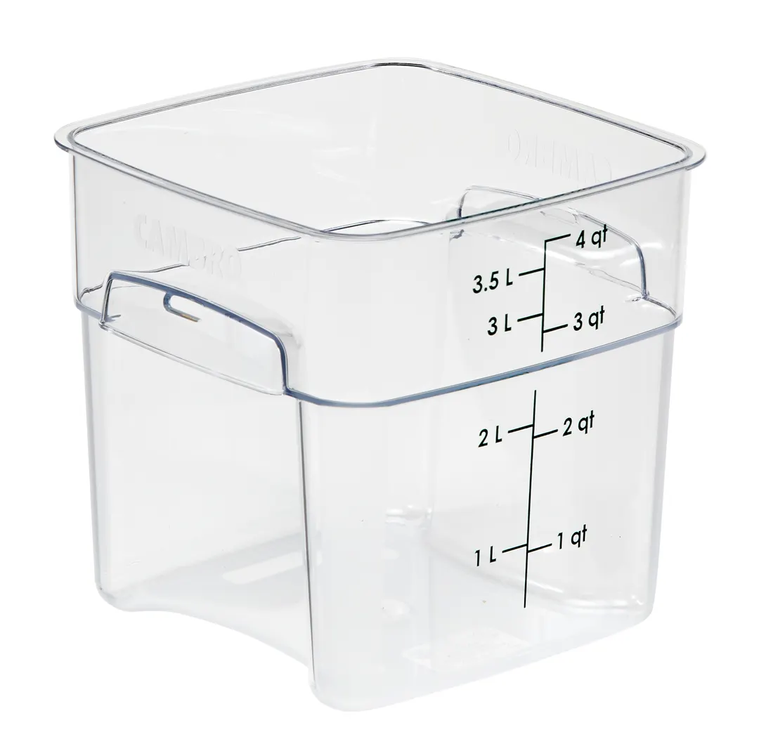 Cambro 4SFSPROCW135 CamSquare FreshPro 4 Qt Container, 7.5" L x 7.5" W x 7.2" H, Clear PC NSF