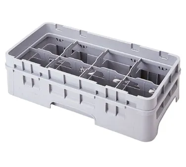 Cambro 8HE2151 Half Size Dish Rack Extender, 8 Compartments, Soft Gray, 19-3/4" x 9-7/8" x 2", Adds 1-5/8" to Rack Height