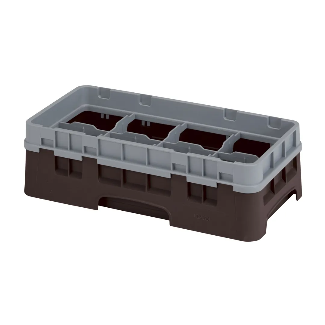 Cambro 8HS318167 Camrack Glass Rack, Half Size, Brown, 10 Compartment, 10" x 19-3/4" x 5-5/8", HACCP Compliant, NSF Certified