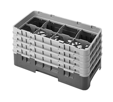 Cambro 8HS800416 Camrack Glass Rack, Half Size, 10x19.75x10.5in, 8 Compartments, Cranberry Red, HACCP Compliant, NSF Certified
