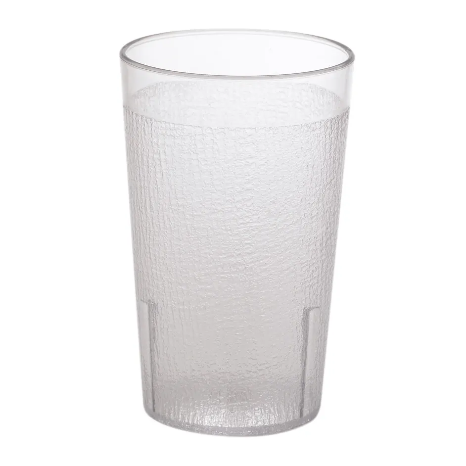 Cambro 950CW152 Camwear Tumbler, 9.6 Oz Clear Polycarbonate, 2‑3/4″ Dia, Textured, Break‑Resistant