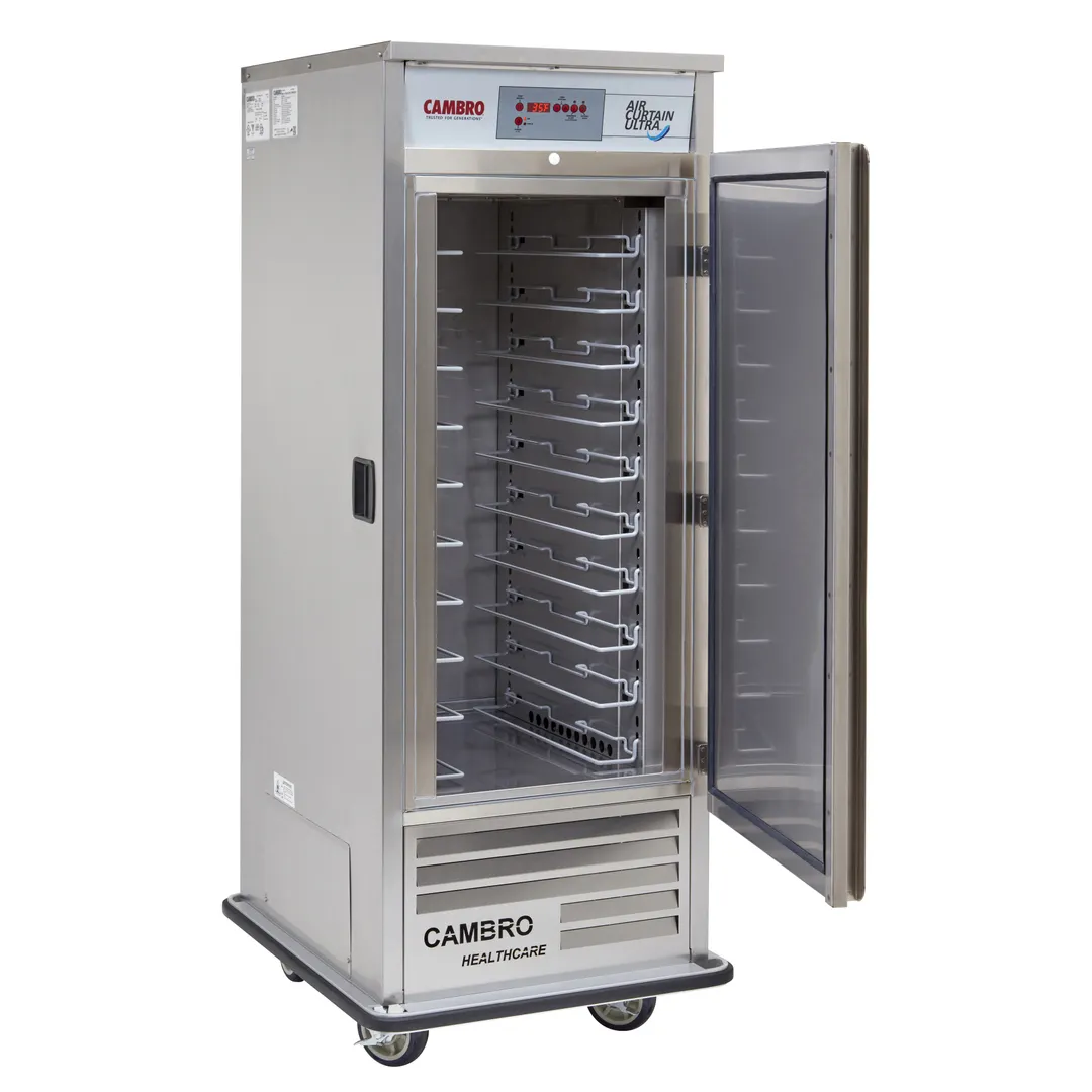 Cambro ACU1826LS000 32" 1-Section Air Curtain Refrigerator w/ Left Swing and Sliding Door, Bottom Mounted, Stainless Steel