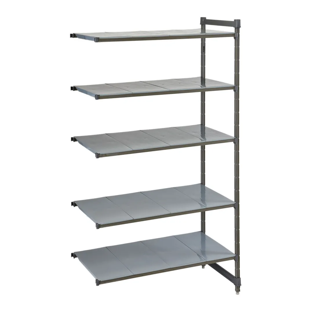 Cambro CBA186084S5580 Camshelving® Basics Plus Solid 5-Shelf Add-On Unit - 18" x 60" x 84"