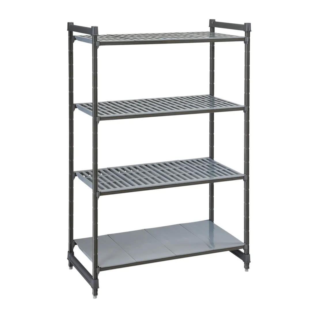 Cambro CBU244884VS4580 Camshelving® Basics Plus Starter Unit w/ 3 Vented and 1 Solid Shelf - 24" x 48" x 84"