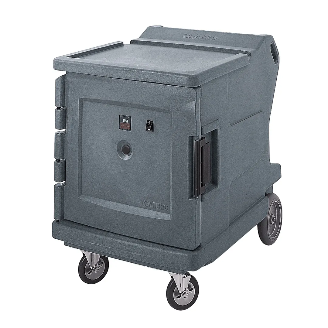 Cambro CMBH1826LC191 Camtherm Hot Cart, 30.5"W x 42"D x 42.4"H, 1-Section, Single Solid Door Heated Holding Cabinet, Holds 11 18x26 Pans & 12 12x20 Pans, Granite Gray