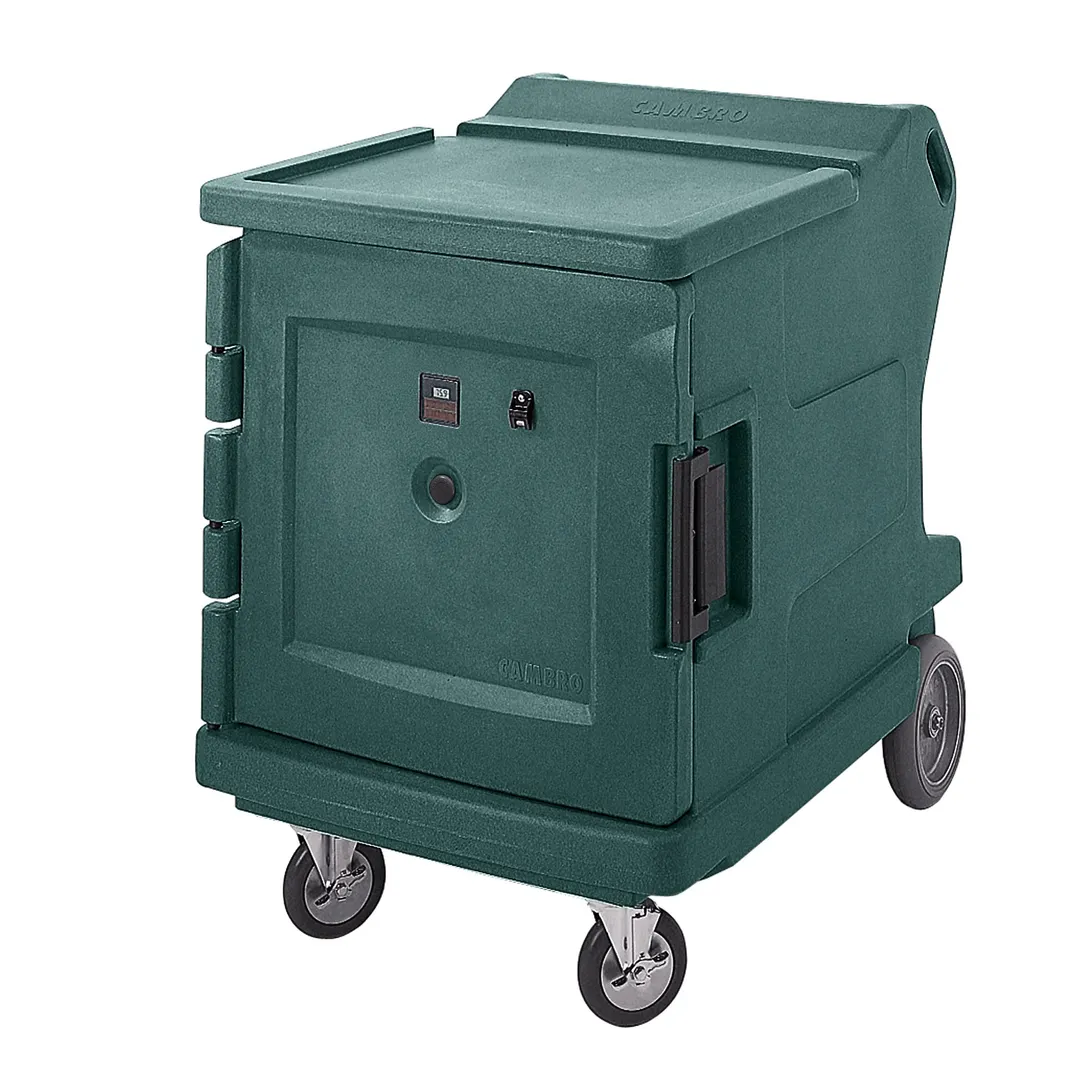 Cambro CMBHC1826LC192 Camtherm Hot/Cold Cart, 30.5"W x 42"D, 1-Section, Single Solid Door, Green, Holds 11 18x26 or 12 12x20 Pans, 110V 1162W