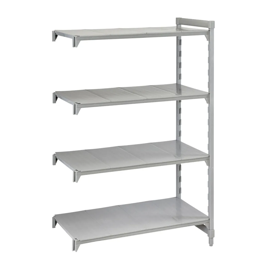 Cambro CPA183684S4PKG Camshelving® Premium Solid 4-Shelf Add-On Shelving Unit - 18" x 36" x 84"