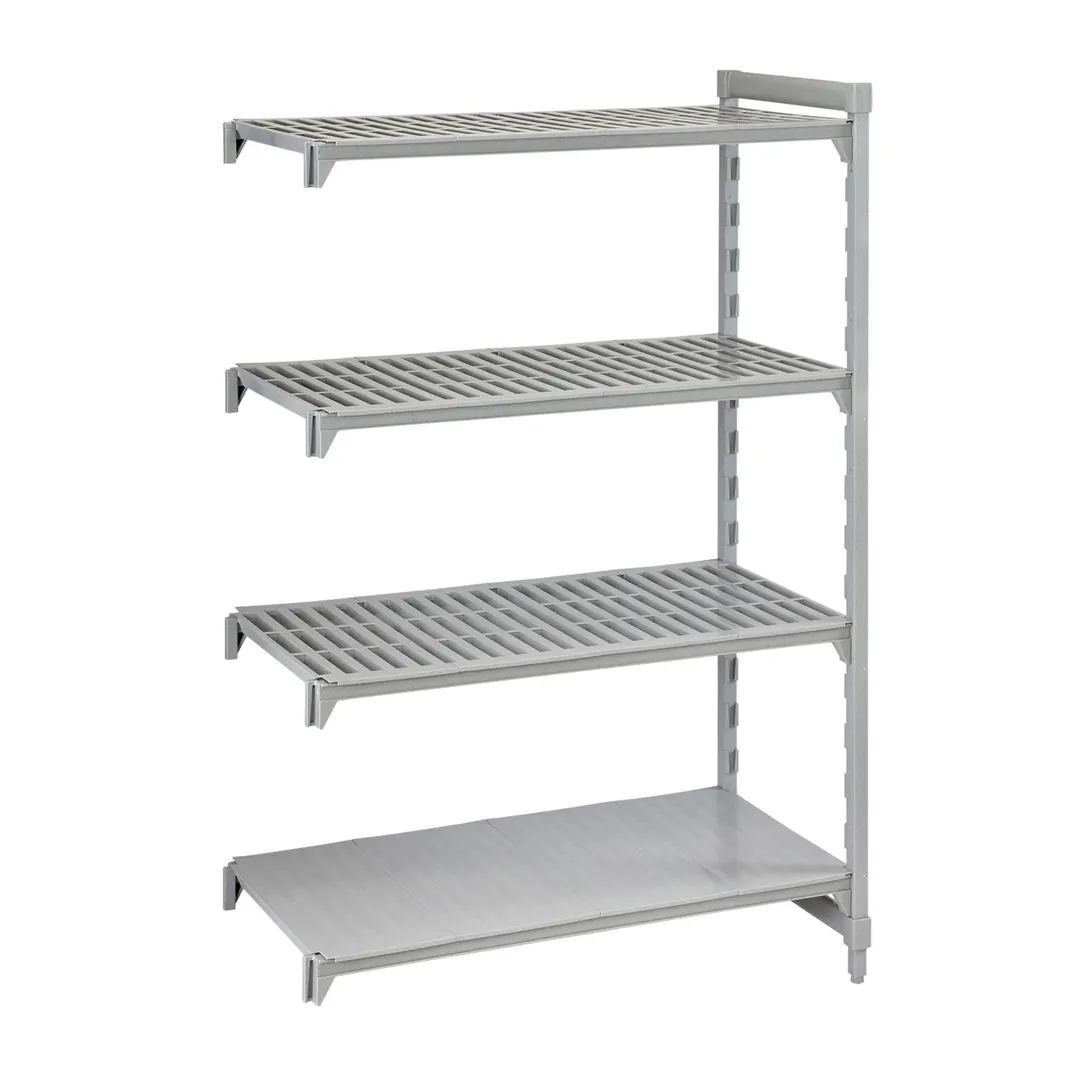 Cambro CPA184884VS4PKG Camshelving® Premium Vented/Solid 4-Shelf Add-On Unit - 18" x 48" x 84"